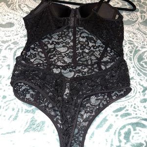 Black lace onesie